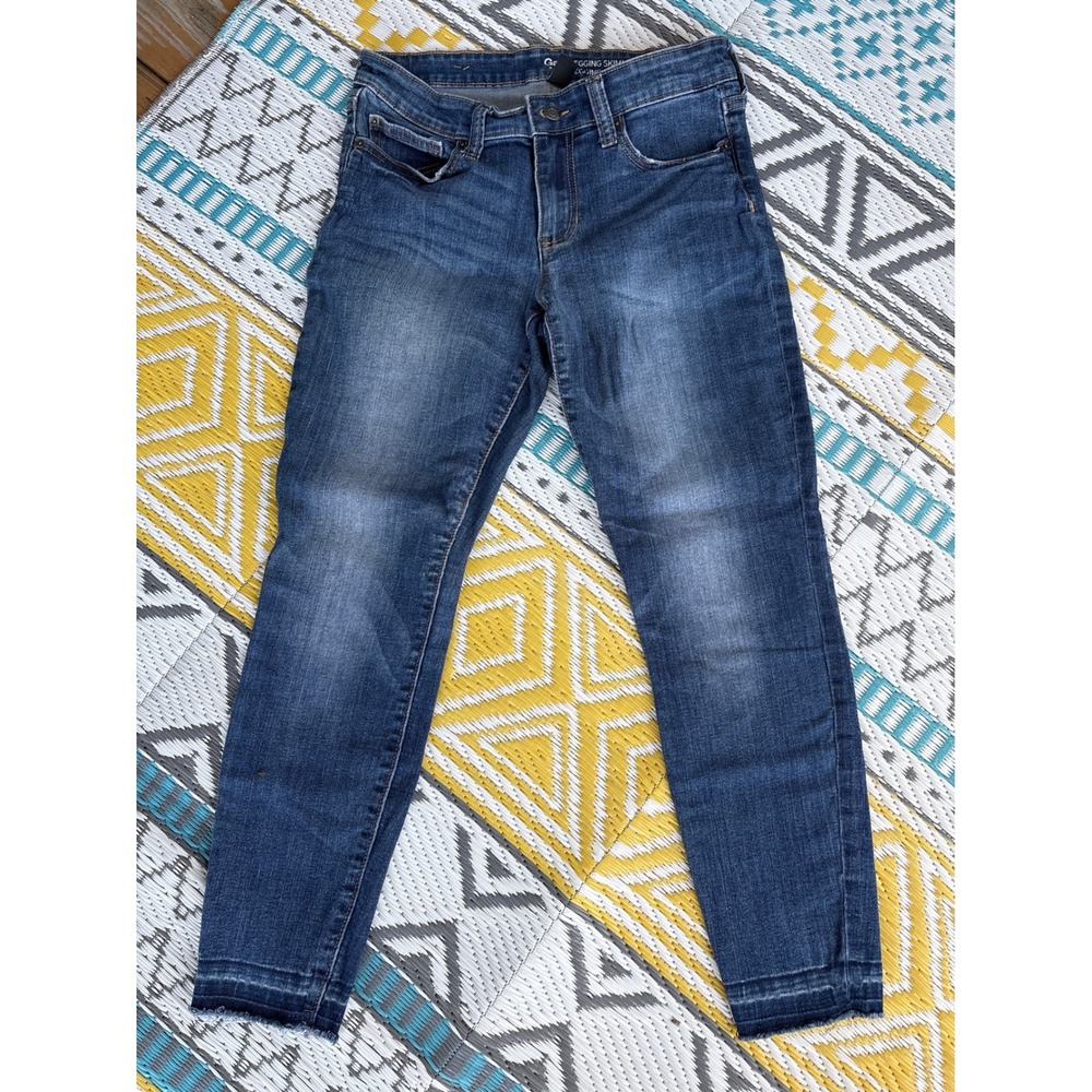 Gap Legging Skimmer Jeans Womens 6R Medium Wash Raw Hem Cropped Denim 28R